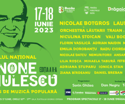 Festivalul Național Concurs de Muzică Populară ”Benone Sinulescu”, ediția a cincea, va avea loc pe 17 și 18 iunie, la Târgul Drăgaica din Buzău